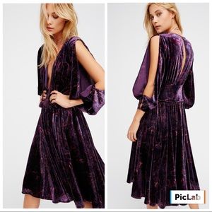 NWT Free People 'medusa' velvet paisley midi dress